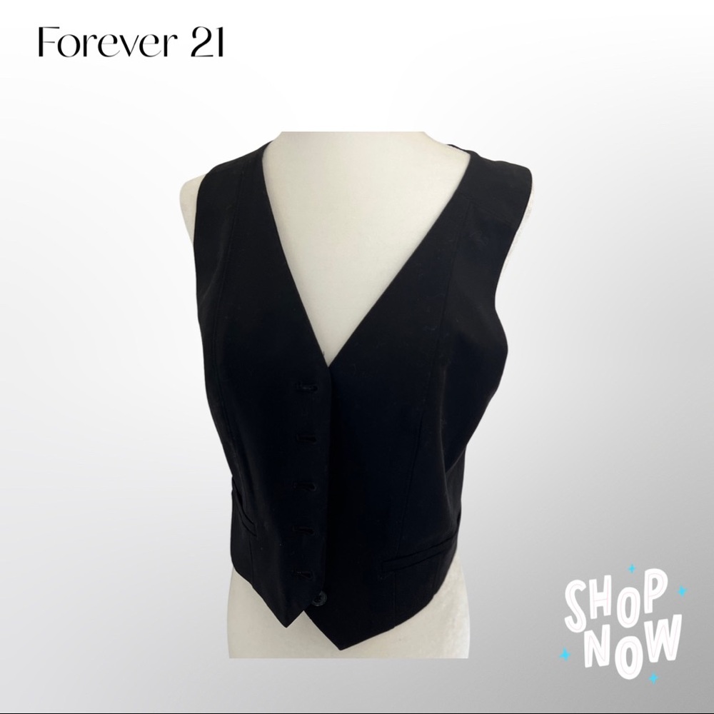 Forever 21 black sienna vest, size M